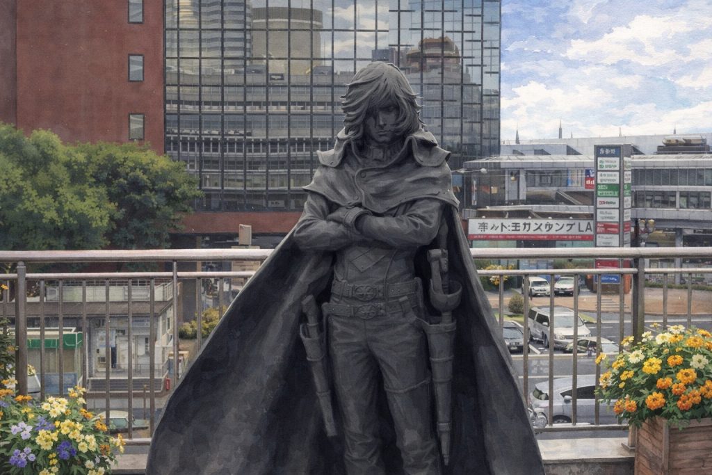 Estatua Capitán Harlock (宇宙海賊キャプテン·ハーロックの像)